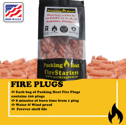 Packing Heat Fire Plugs firestarter's 100 count MEDIUM BAG!