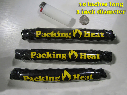 3 Packing Heat Black rope Firestarter tinder, wax / oil rope 1" diameter