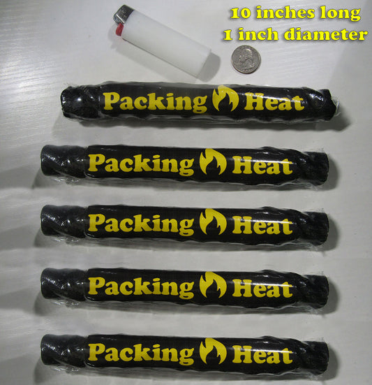 5 Packing Heat Black rope Firestarter tinder, wax / oil rope 1" diameter