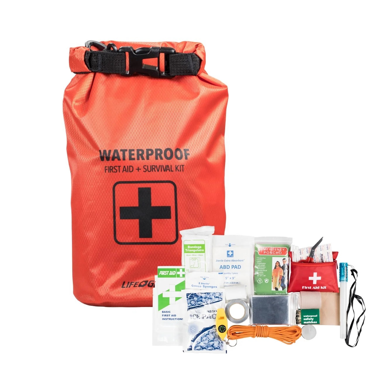 130 pc First Aid Survival Kit and Dry Bag