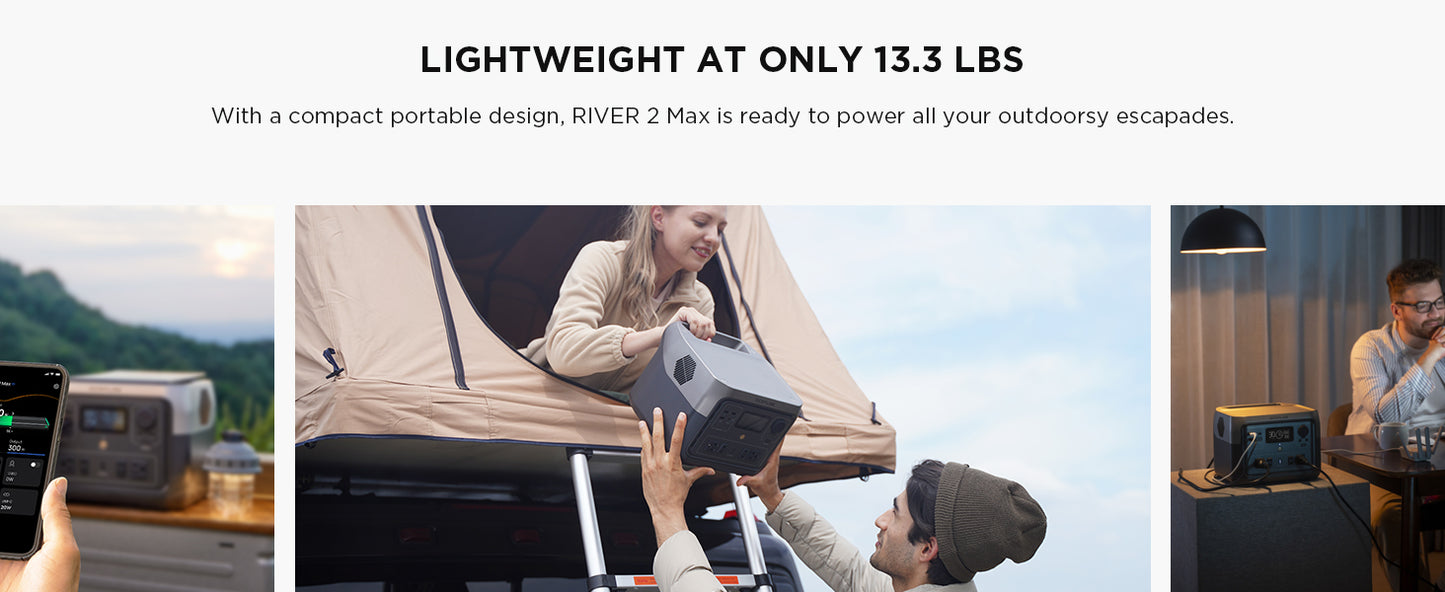 EcoFlow Solar Generator RIVER 2 Max 512Wh+110W Solar Panel